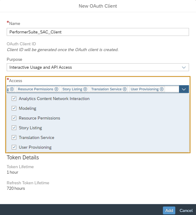 Access settings